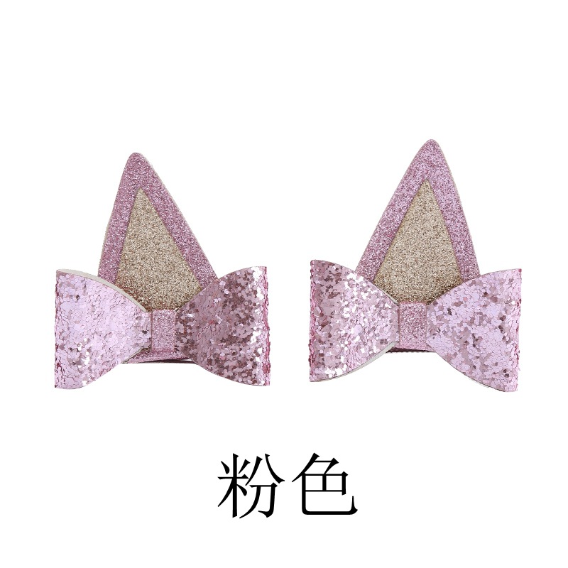 La horquilla de los niños nuevo lindo brillante gato oreja arco clip festival princesa partido tridimensional tocado de los niños