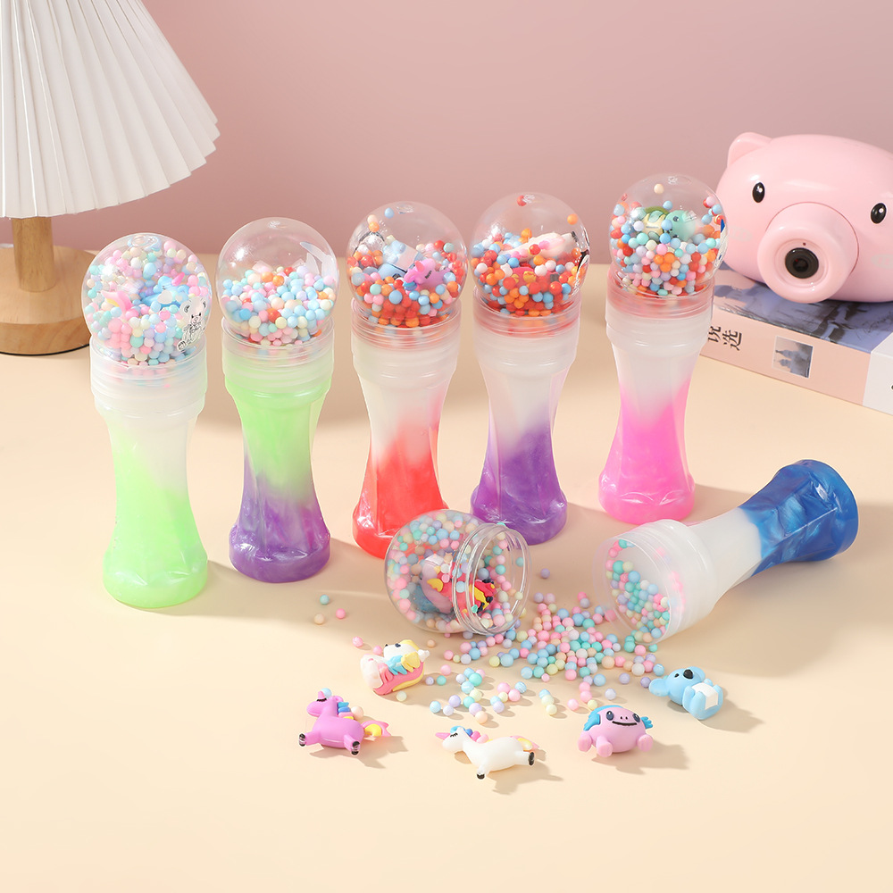Antorcha creativa transfronteriza, pegamento espumoso de color, bola de espuma de color, modelado de alto valor, juguetes de limo para niños al por mayor