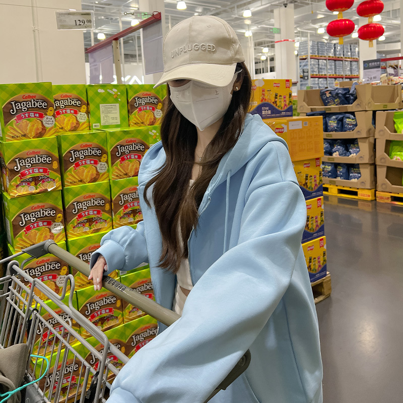 Korean-Style Loose 2026 Hooded Cardigan Sweatshirt for Women, New Autumn and Winter Zip-Up Fleece Lazy Style Jacket Korean-Style Loose 2026 Hooded Cardigan Sweatshirt for Women, New Autumn and Winter Zip-Up Fleece Lazy Style Jacket