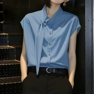 轻熟风条纹显瘦短袖衬衫2026夏季新款女装气质小众设计感上衣衬衣
