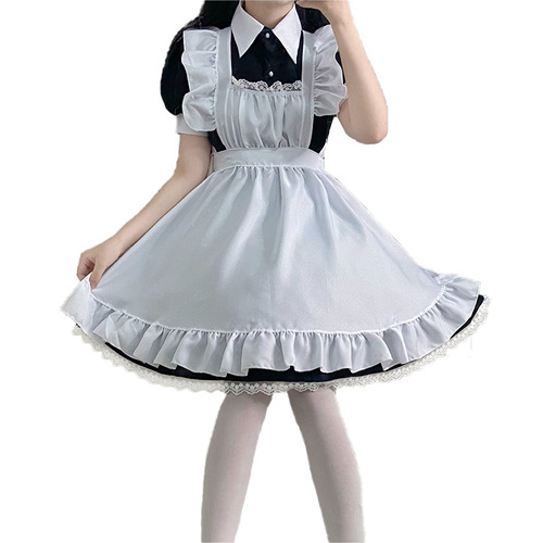 Cos black and white maid outfit cute maid soft girl Lolita dress Japanese sexy catwoman uniform suit