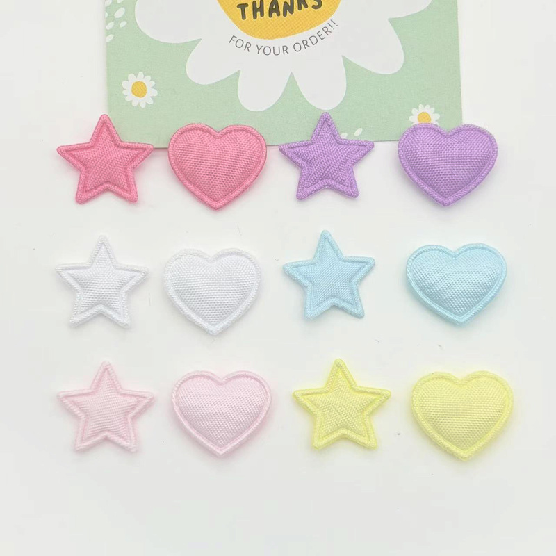 Hot Selling Mini Macaron Color Five-Pointed Star Heart Fabric Patch DIY Pinch Decoration Accessories Ready for Sale