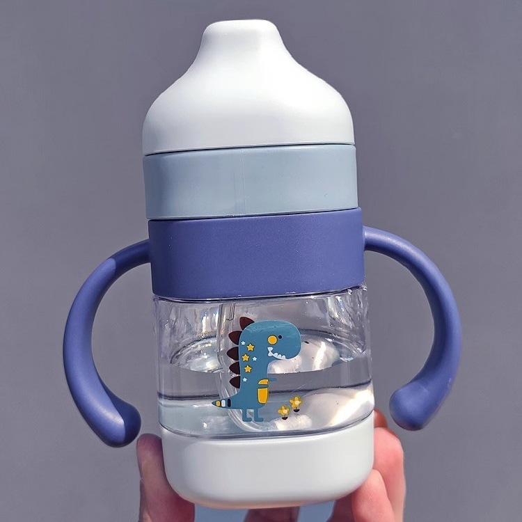 Zhaolong tazas de bebida de aprendizaje tazas de boca de pato 6 meses para evitar asfixia tazas de botellas de paja de plástico HDPC tazas anti-asfixia diseño
