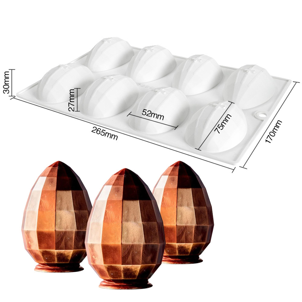 Exquisito huevo de Pascua molde de silicona tridimensional huevo único molde de chocolate golpe música para hornear molde de pastel