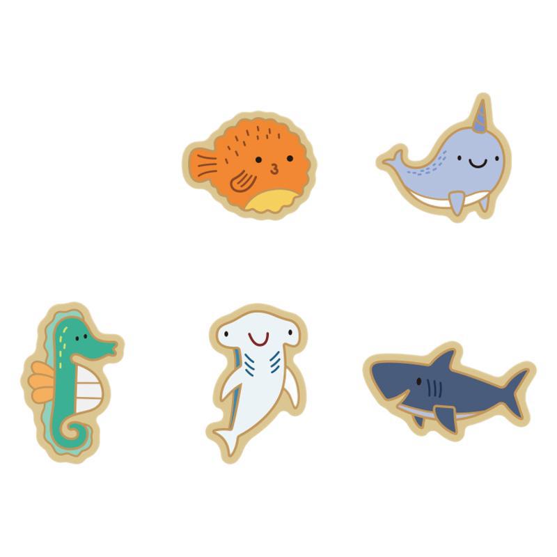 Moldes para galletas de vida marina, cangrejo, pulpo, delfín, para hornear, DIY, moldes 3D para cortar y prensar glaseado