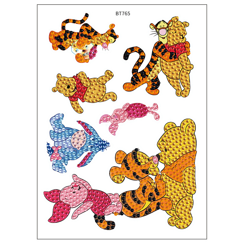 Nuevos pegatinas de taza de agua transfronterizas para niños dibujos de diamantes aleatorios pegatinas hechas a mano diy pegatinas de diamantes unicornios de dibujos animados mayorista