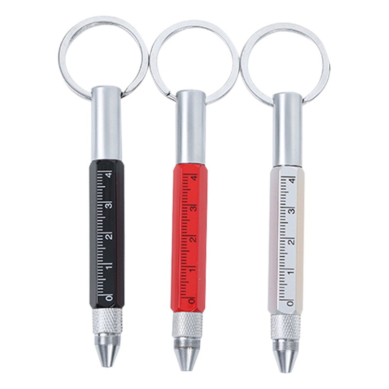 Mini Portable Pendant with Outdoor Emergency Functions, Metal Touch Screen Writing Tool, Short Ruler, Screwdriver, Small Tool Pen