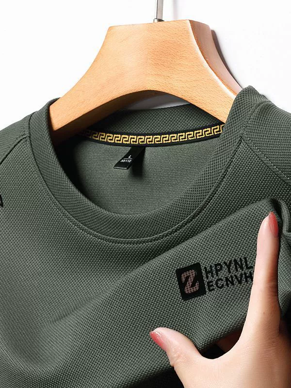 Осенняя новая футболка с круглым вырезом и длинными рукавами, Мужская модная Повседневная Базовая куртка в Корейском стиле 2023 года для мужчин среднего возраста