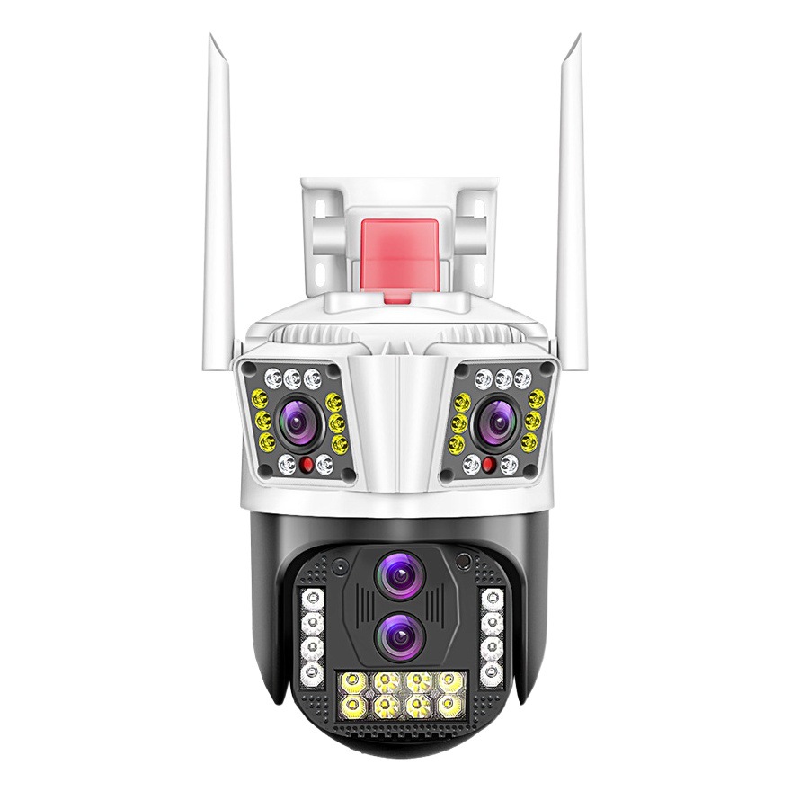 Tres-Pantalla de ángulo ultra gran angular pistola bola vinculación WiFi al aire libre a prueba de agua 10 veces zoom bola máquina cámara de vigilancia inalámbrica