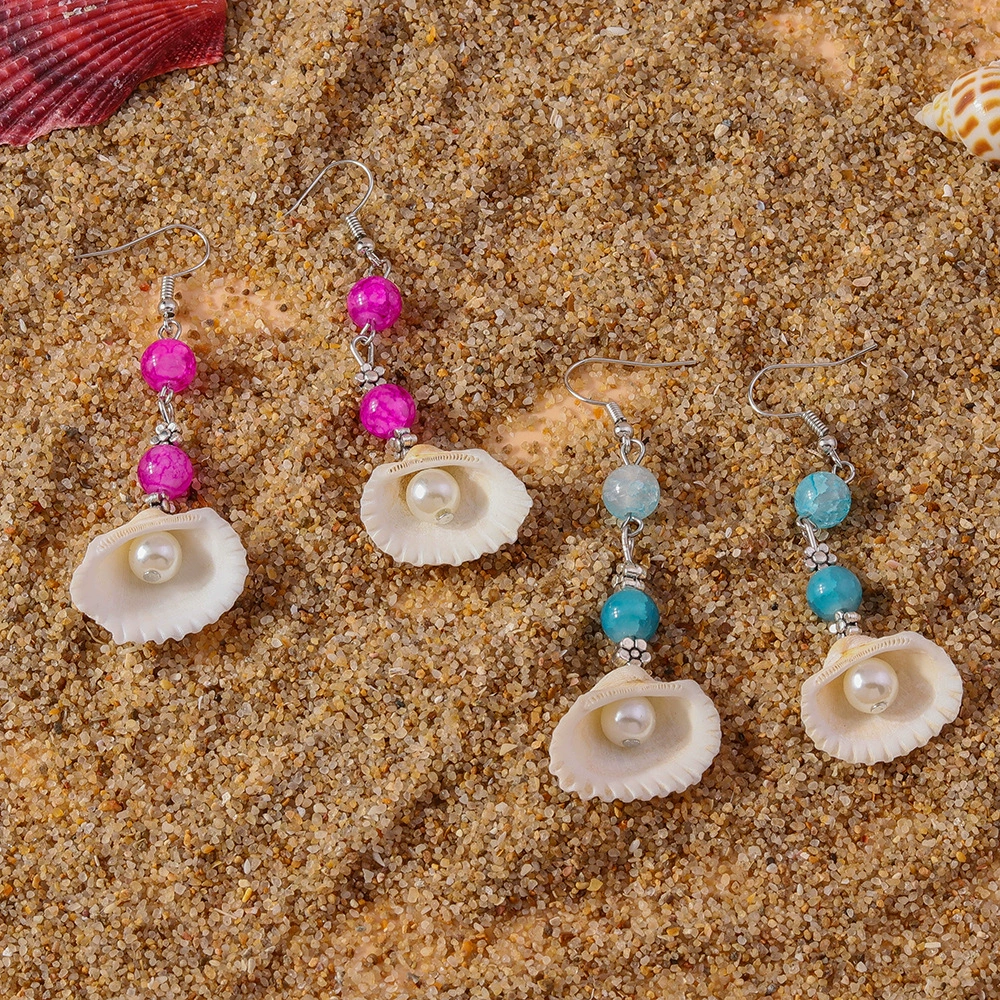 Fashionable trend beach creative earrings, design accessory, European style, for import, city style