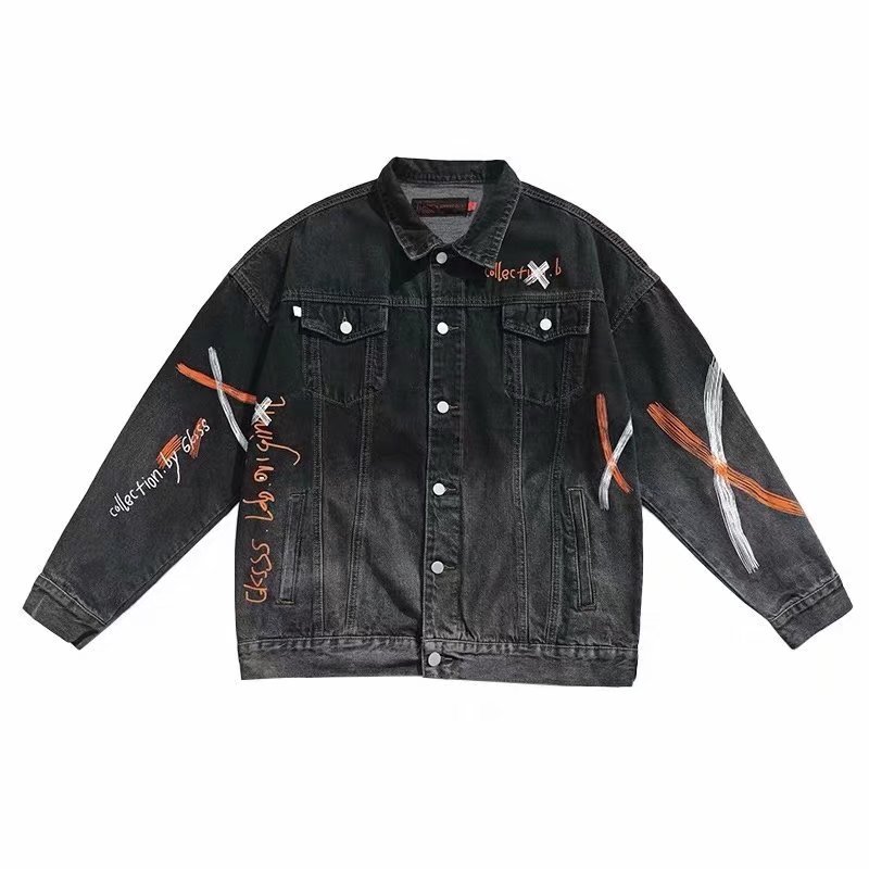 Chaqueta de mezclilla para hombre Primavera y otoño Nueva chaqueta de mezclilla de Venta caliente transfronteriza de la chaqueta de mezclilla de los hombres coreanos sueltos