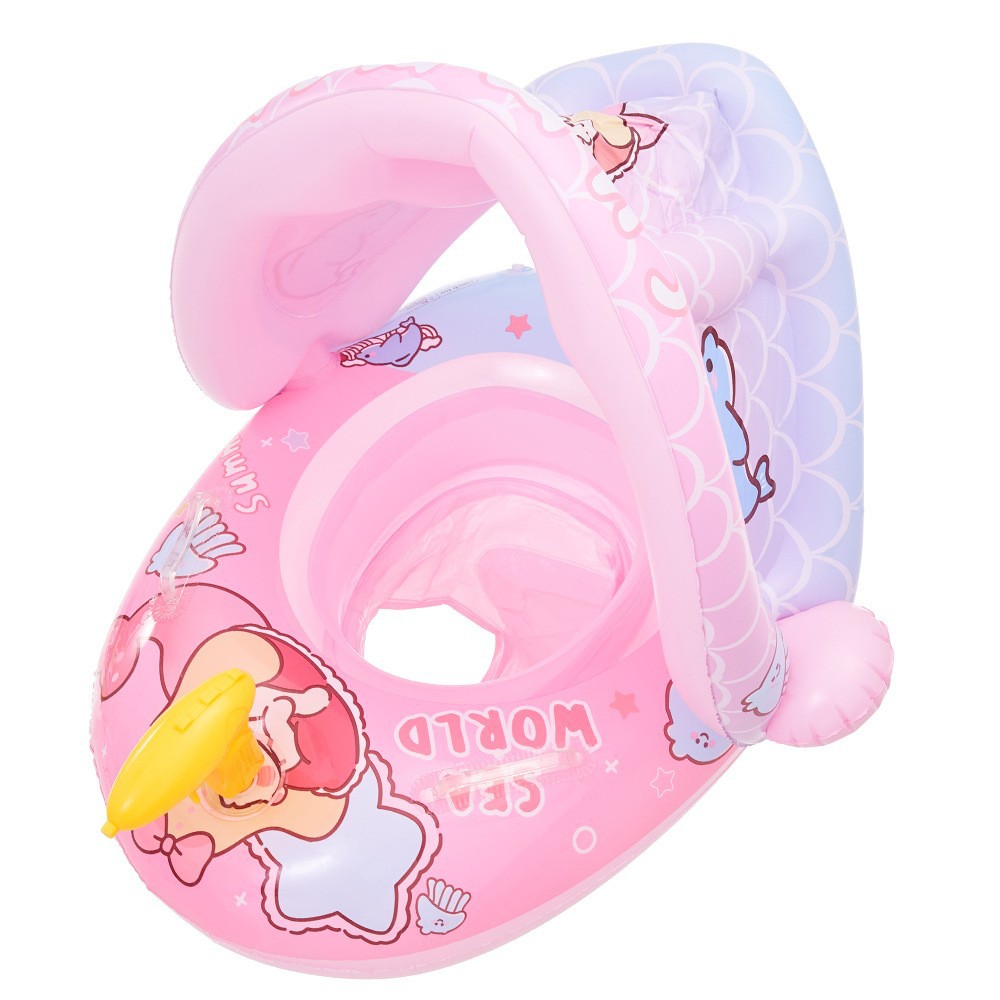 Pareja ins engrosada celebridad de Internet Rosa sirena asiento anillo dividir niños sirena anillo de natación anillo de asiento infantil