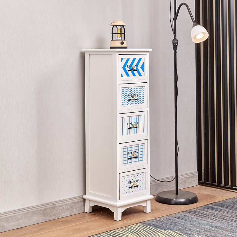 Cross-Border American retro de madera maciza gabinete de almacenamiento de la fábrica pastoral de múltiples capas cajón de almacenamiento de gabinete mesita de noche en el pecho de cajones