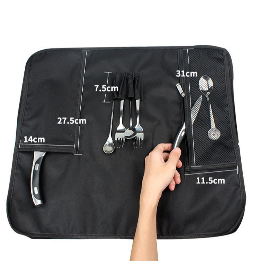 Bolsa de herramientas para cuchillos de chef portátil, bolsa para cuchillos enrollable, impermeable y resistente al desgaste, bolsa de almacenamiento para cuchillos de estilo occidental para estudiantes, estuche para cuchillos, bolsa para cuchillos