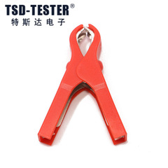 C8125大開口鱷魚夾鋼鍍鎳75mmABS護套導電夾紅黑電瓶