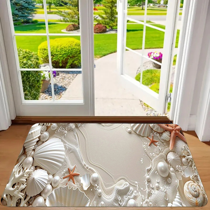 Alfombra de franela estampada, estilo playa, antideslizante, resistente a la suciedad, resistente al desgaste, alfombra para la entrada, dropshipping transfronterizo Y2.