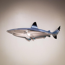跨境爆款Shark steel art decoration鲨鱼不锈钢艺装饰品壁挂装饰