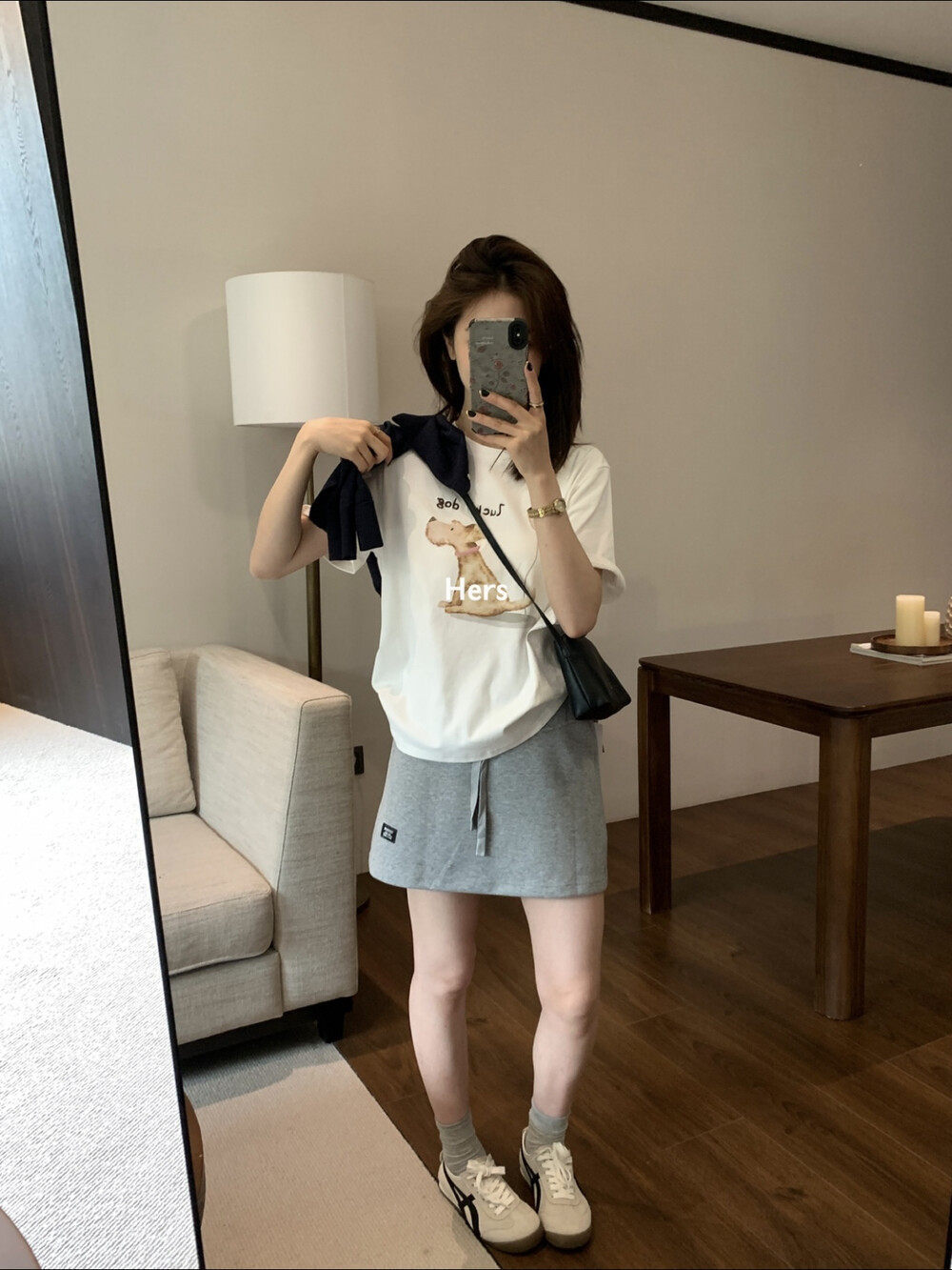 Áo thun nữ cổ tròn tay ngắn họa tiết chó in Hàn Quốc phong cách thoải mái — màu hồng, màu trắng chi tiết 22