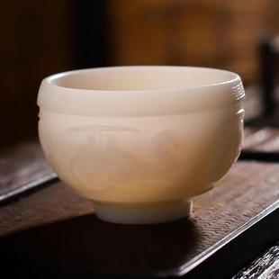 Ice Master Cup Dehua High-End White Porcelain Ancient Tea Horse Tea Cup Large Gift Tea Set Single Cup Chinese Style