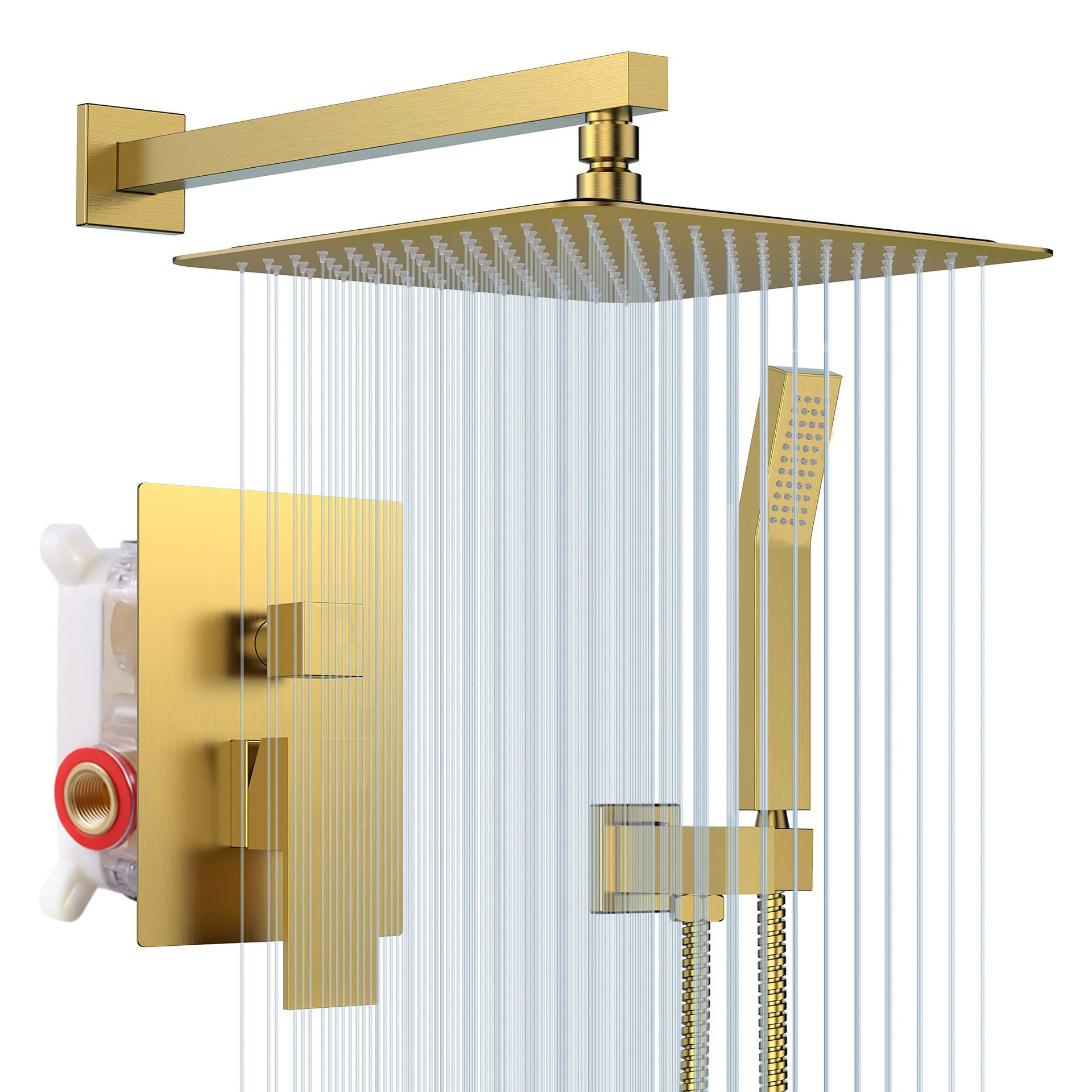 Juego de ducha empotrado oculto para el hogar caja empotrada de latón en la pared ducha de ducha oculta del hotel de fusión en caliente