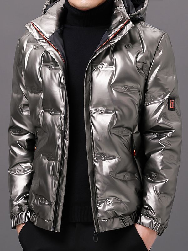 明るい白鴨絨毛ダウンジャケットファッションカジュアルな男性モデルの軽いビジネス保温耐寒ダウンジャケット卸売り