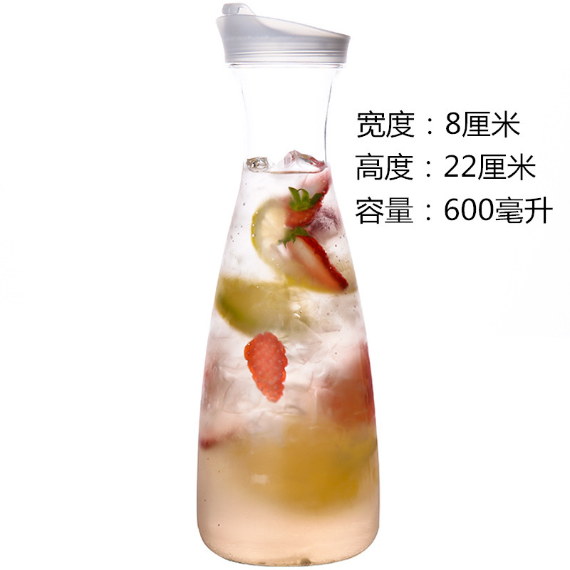 Jarra de agua fría de PC/acrílico, transparente, de plástico, con rayas octogonales, jarra de jugo gruesa, jarra de hotel resistente a caídas.