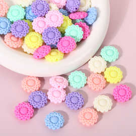 马卡龙亚克力太阳花串珠立体滴油向日葵散珠DIY发绳手链饰品隔珠