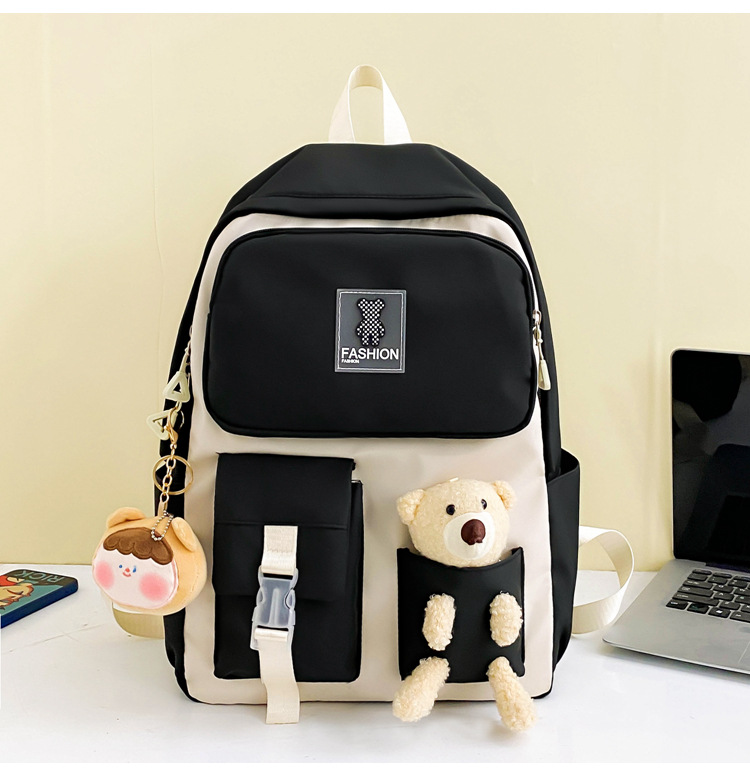 Zaini per bambini, nuovi zaini scolastici per studenti universitari, zaino per bambine con bambola e orso dei cartoni animati, zaino casual carino per donne_voghion.com