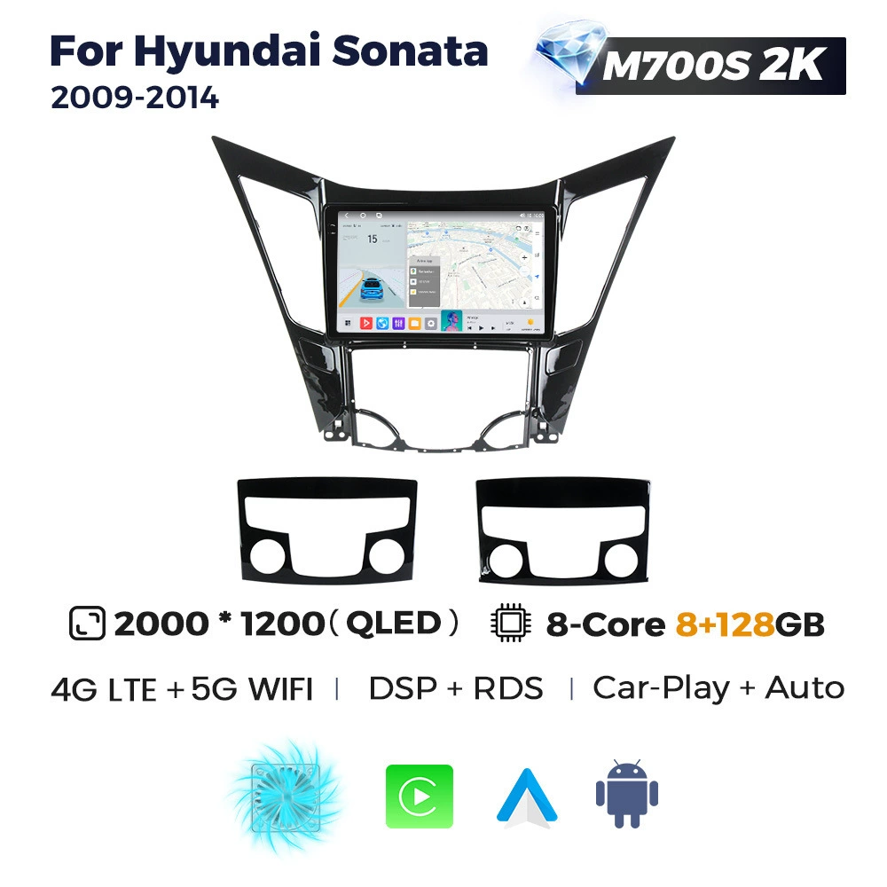 Подходит для автомагнитолы Hyundai Sonata 8 2009-2014 восьмого поколения, навигатор на Android в среднюю консоль