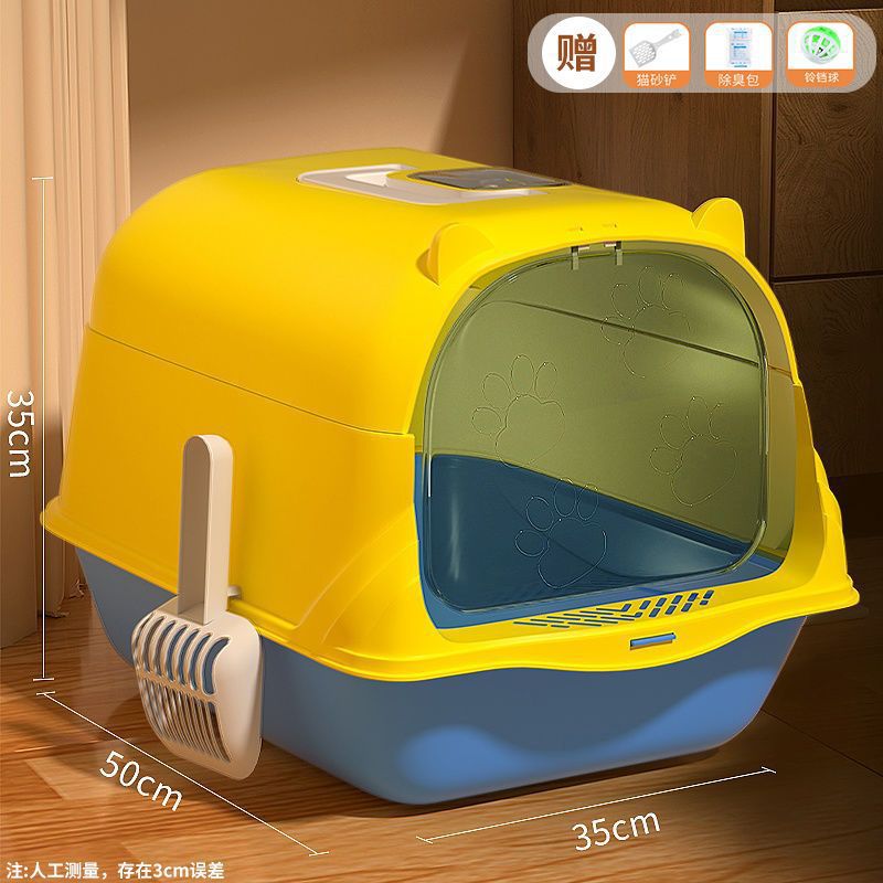 Bacina de arena para gatos totalmente cerrada inodoro para gatos super grande anti-derrames tipo cajón de arena para gatos anti-odorante para artículos para gatos