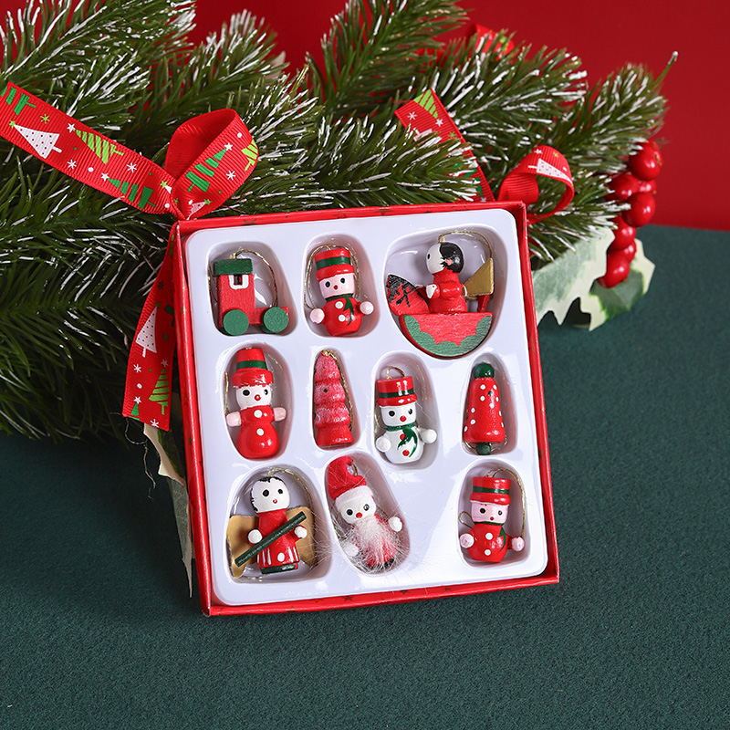 Cross-Border Christmas Tree Decorations Boxed Ornaments Santa Claus Snowman Angel Christmas Children Modern Simple