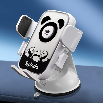 Female Driver Cartoon Mobile Phone Car phone holder - anti-shake-clamping-mobile-phone-holder-three-bears-suction-cup-base
