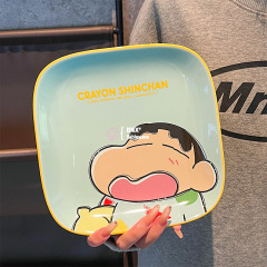 クレヨンしんちゃんかわいいセラミック皿漫画皿高颜値食器insクリエイティブ家庭用8インチ皿