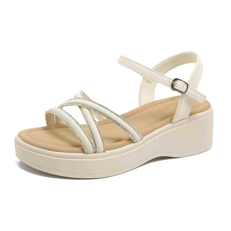 Zapatos de mujer ultraligeros con suela suave verano 2026 Roma nuevo estilo de hadas de playa con suela gruesa de moda sandalias de mujer