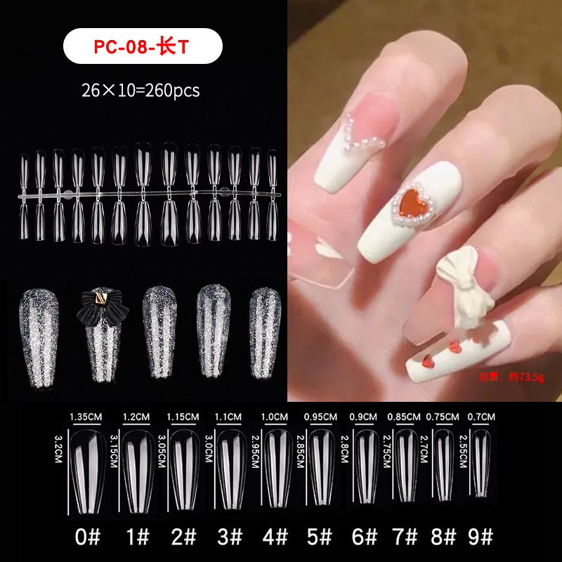 Uñas plegable sin costuras uñas pieza desgaste especial clavo corto cuadrado redondo corto Ballet trapezoidal talla-libre molienda pieza de uñas pieza PVC en caja
