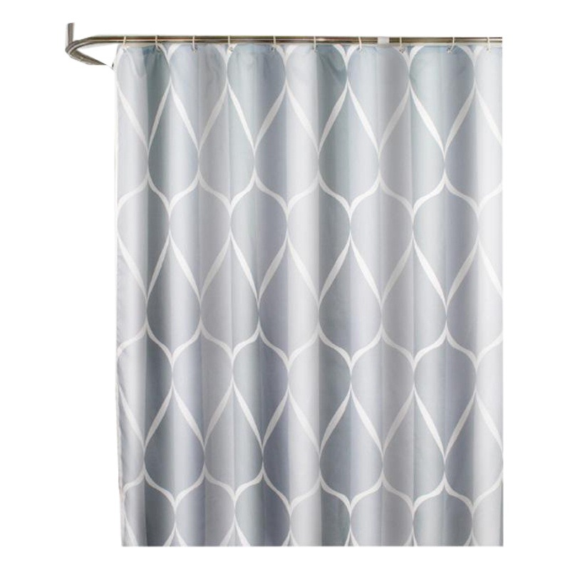 Suministro transfronterizo de cortinas de ducha impermeables simples, cortinas de baño de tela de poliéster gruesa, suministro directo de fabricantes, cortinas de ducha de baño al por mayor