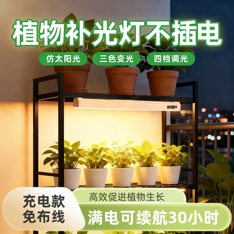 Plant Fill Light Unplugged Green Plant Succulent Special Full Spectrum Rechargeable Style Imitation Solar Indoor Growth Light