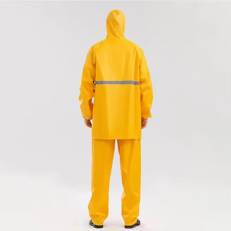 Comercio exterior exportación transfronteriza espesa tela de oxford chaqueta de lluvia dividida pantalones de lluvia procesamiento de lluvia tormentosa reflejante personalizada chaqueta de agua de protección laboral