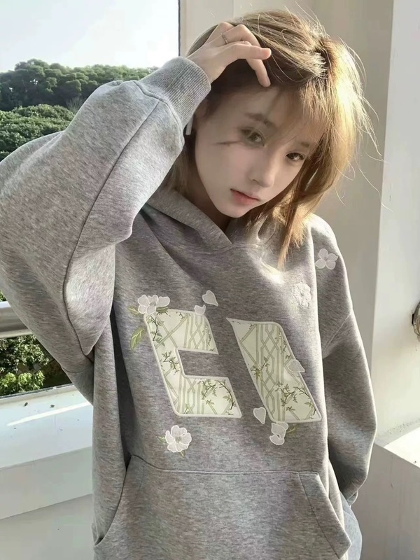 纯棉美式连帽刺绣卫衣秋冬新款重磅国潮慵懒复古外套加绒贴布上衣|undefined