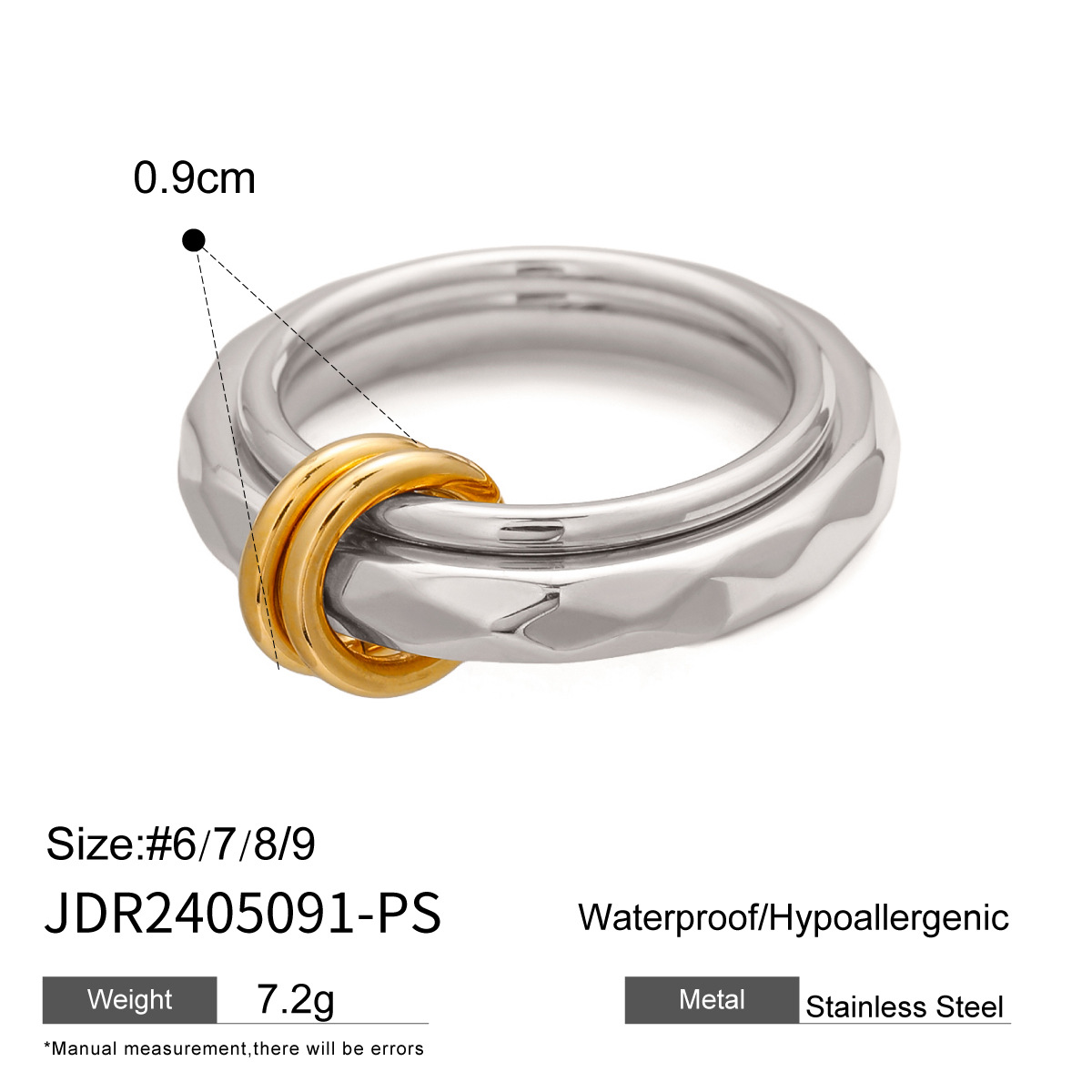 Joyas transfronterizas JEDING Anillos de acero inoxidable de alta calidad anillos de dedos de acero de titanio superpuestos