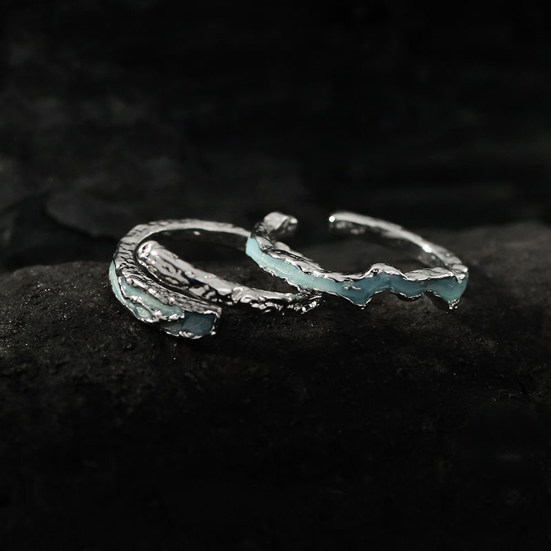 Bagues couple vague et amour bague ouverte ajustable argent_voghion.com
