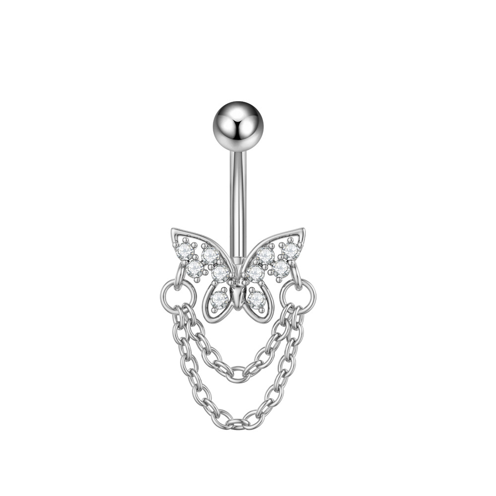 5g Weight Zircon Inlay Material Belly Ring Classification 1 Piece Quantity Casual, Bar Occasion 316 Stainless Steel Material Star, Flower, Butterfly Pattern All Seasons Season Unisex Gender Plating Design Hip-Hop, Simple Style, Cool Style Style 1 Piece 316 Stainless Steel Zircon Belly Rings Star Flower Butterfly Unisex 29