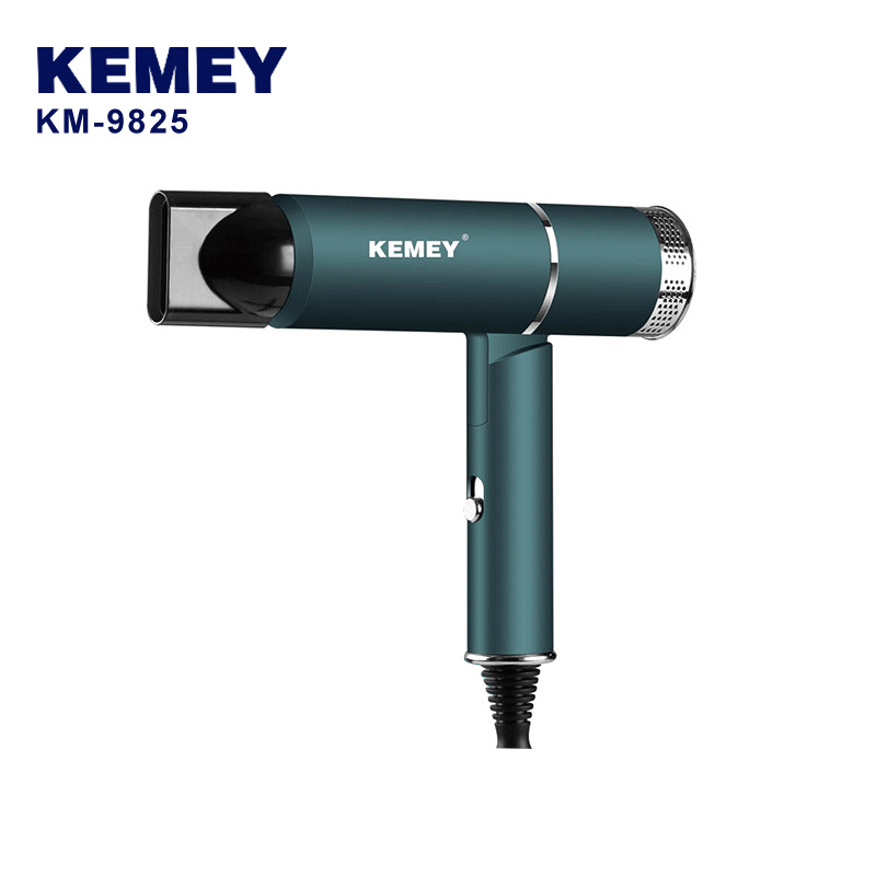 Kemei secador de pelo km-9825 plegable moda simple cuerpo en forma de T de alta potencia peluquería hogar secador de pelo