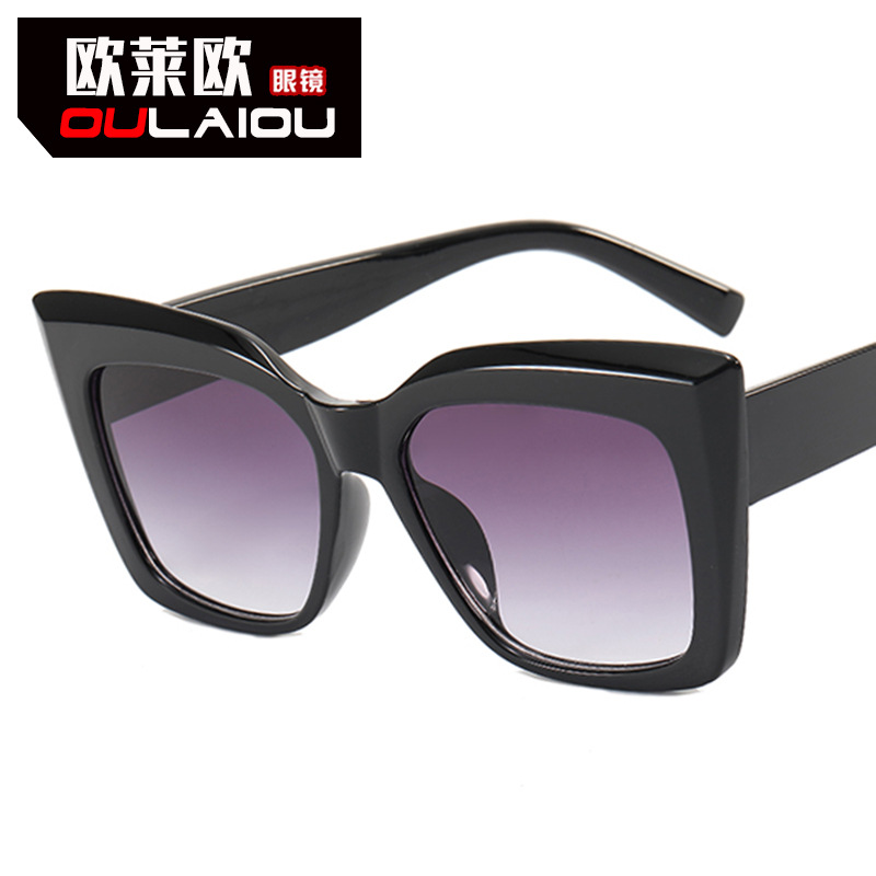 Olaiou 5284 estampado de leopardo mariposa marco grande gafas de sol de las mujeres gafas de moda de los hombres pasarela europea y americana transfronteriza gafas de sol
