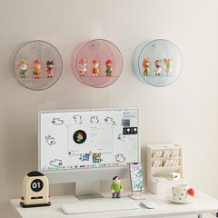 Circular wall-mounted figure storage box full transparent trendy blind box display stand dust-proof doll Pop Mart display box