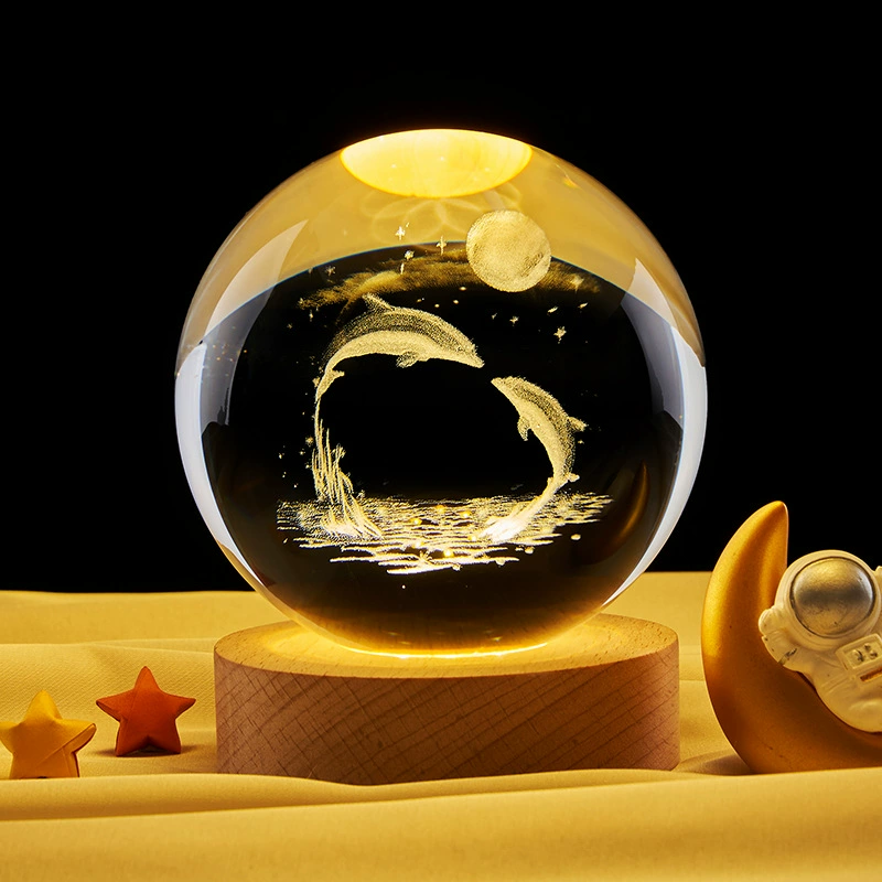 Звездное небо, астронавт, белый кристалл, настольная ночная лампа, 3D