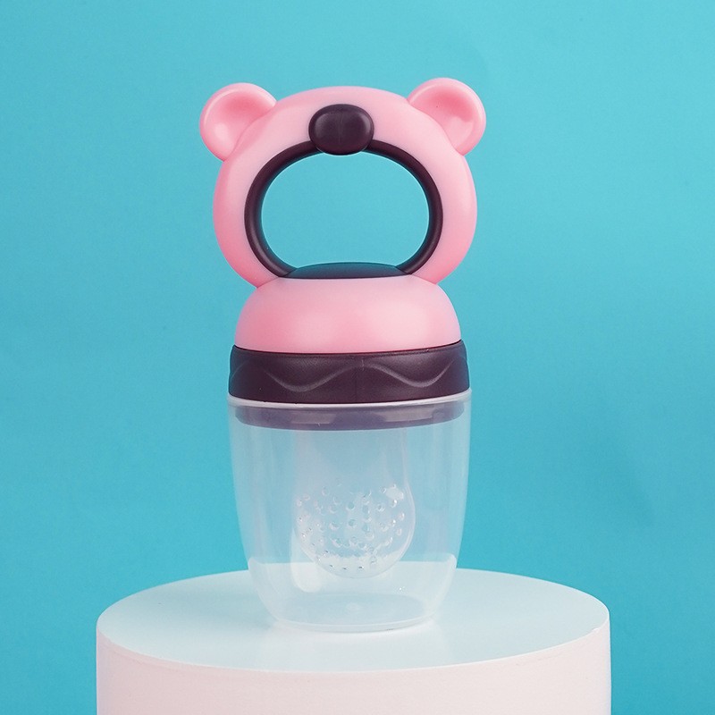 Bebé mordida le fruta y verduras le niños bolsas de malla de grado alimenticio tetas de silicona osos modelados bebés bolsas de alimentos suplementarios de frutas