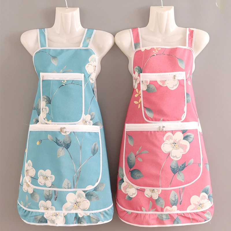 Новый фартук в Корейском стиле в западном стиле, Женская кухня, домашняя кухня, рабочая одежда, дышащая износостойкая хлопчатобумажная ткань для взрослых