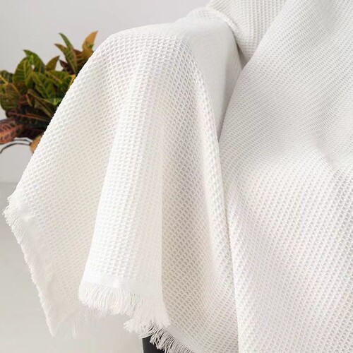 Nordic style white sofa towel multi-purpose cotton thread blanket full cover sofa cover three person non-slip sofa cushion cover cloth