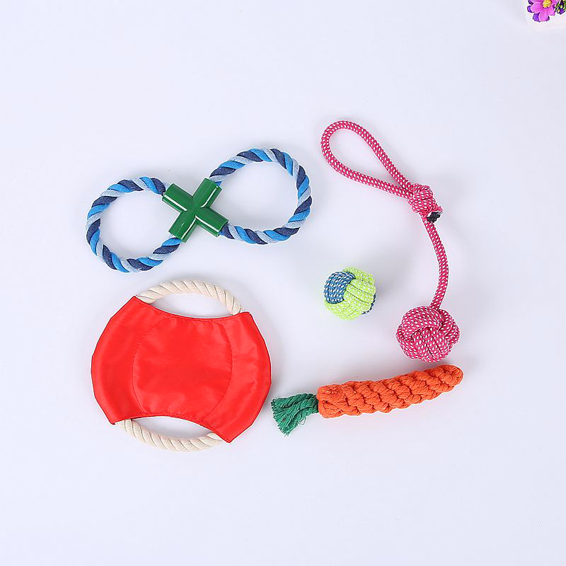Los fabricantes suministran combinación de juguetes para mascotas, juego de 10 piezas, juguetes para mascotas tpr, juguetes molares de cuerda para perros Corgi